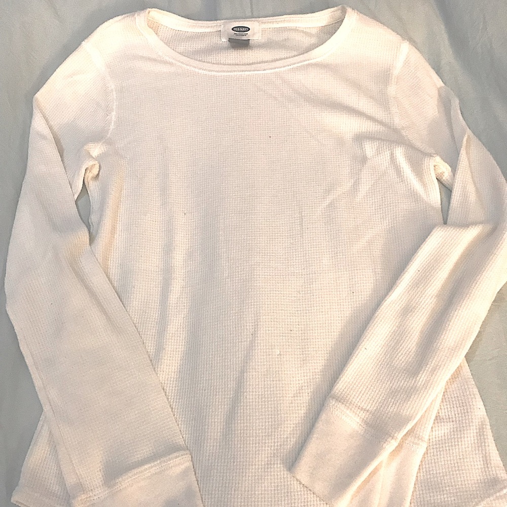 white waffleknit tee